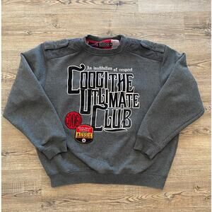 Coogi Men's 2X 90s Coogi the Ultimate Club Gray Crewneck Sweatshirt Streetwear